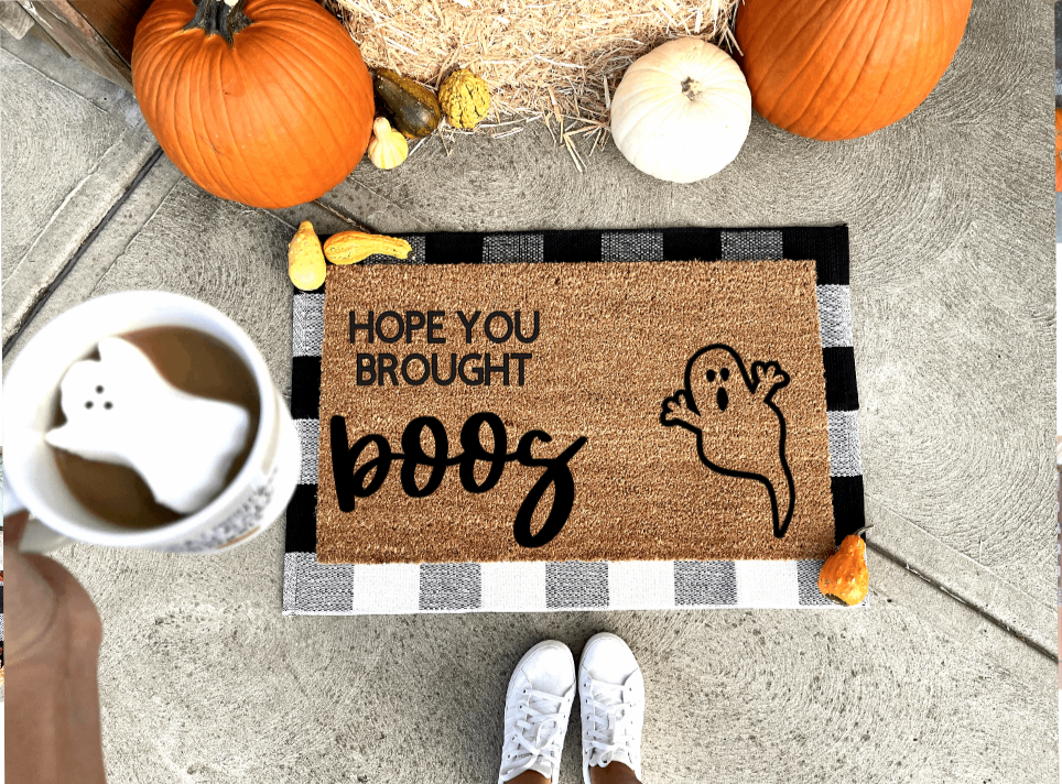 Hope You Brought Boos doormat, funny doormat, witch doormat, Halloween doormat, fall doormat