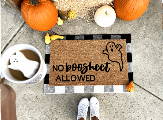 No Boosheet Allowed Doormat, funny doormat, witch doormat, Halloween doormat, fall doormat