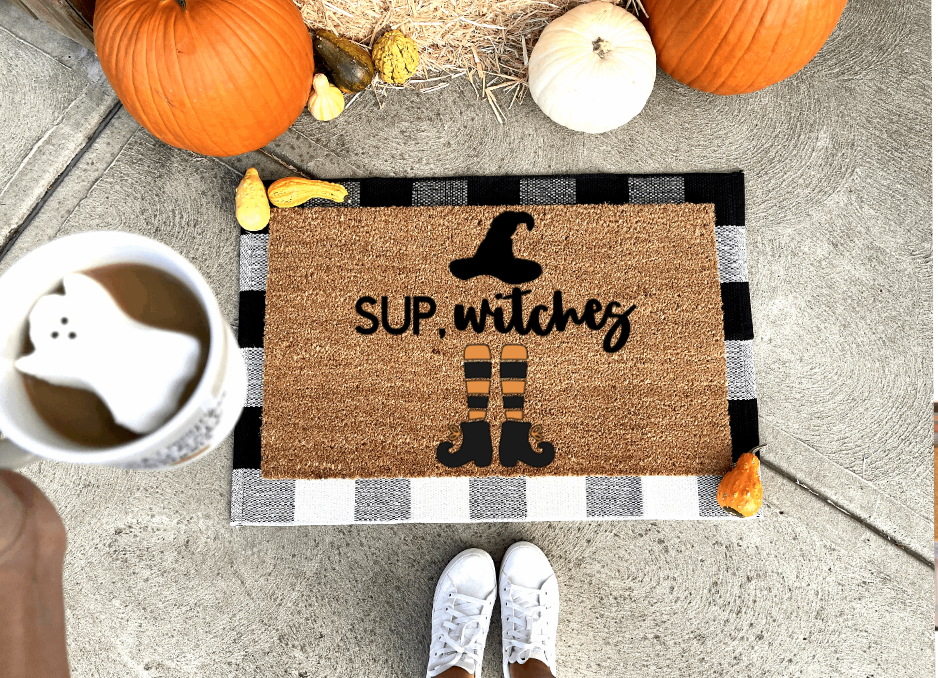 Sup Witches Doormat, funny doormat, witch doormat, Halloween doormat, fall doormat