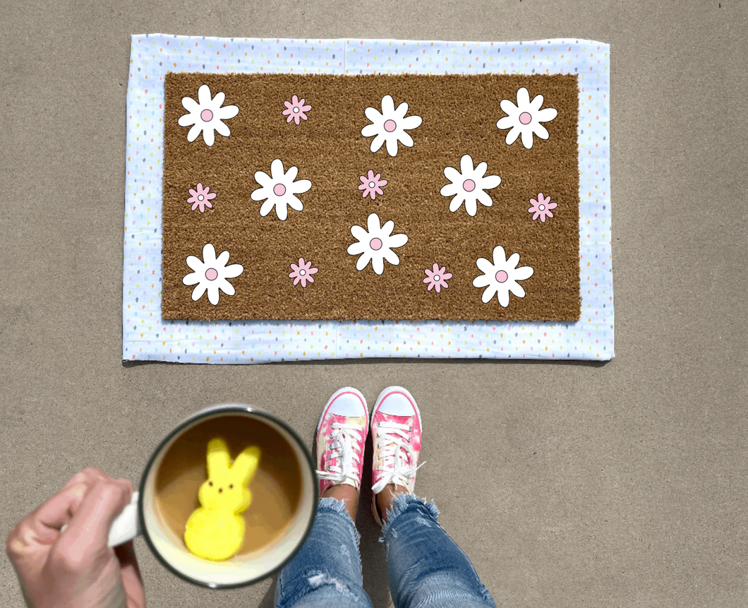 Pink Daisy Doormat