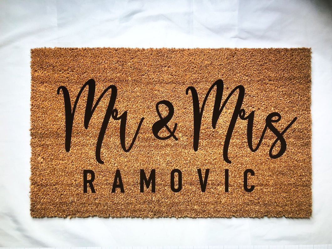 Mr. & Mrs. personalized doormat!, housewarming gift, newlywed, wedding shower gift