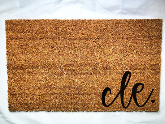 Cle doormat, Cleveland ohio, housewarming gift
