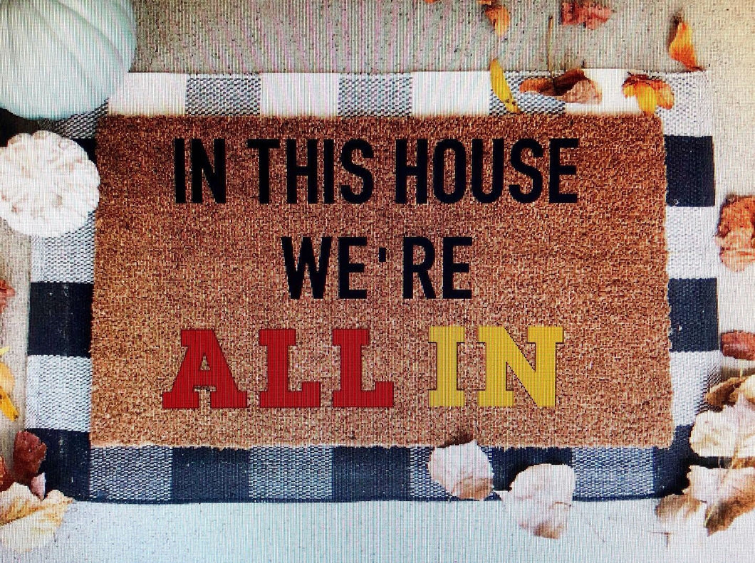 In this house we're all in cleveland cavaliers doormat