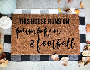 This house runs on pumpkin and football doormat