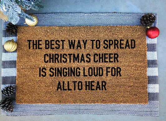 best way to spread christmas cheer elf quote doormat