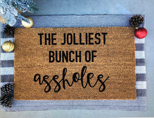 jolliest bunch of assholes doormat christmas vacation quote, funny doormat, Christmas doormat, christmas vacation