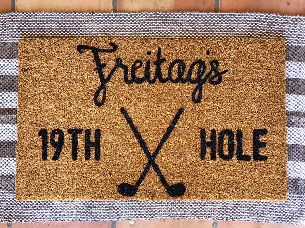 Personalized golf doormat - 19th hole