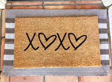 Load image into Gallery viewer, xoxo heart doormat, valentines day, cute doormat, valentines day mat, valentine, heart doormat, love doormat
