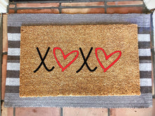 Load image into Gallery viewer, xoxo heart doormat, valentines day, cute doormat, valentines day mat, valentine, heart doormat, love doormat
