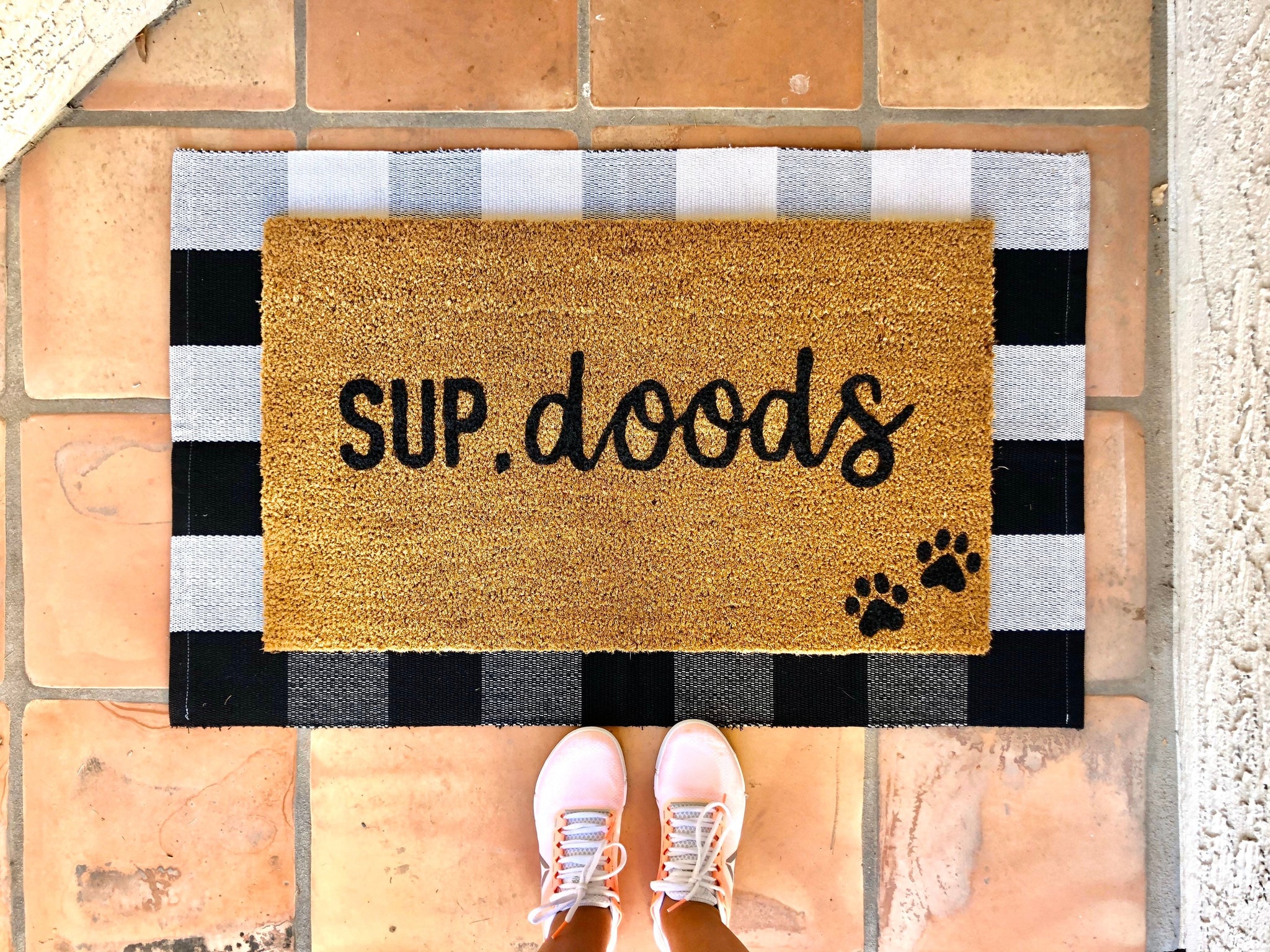 Sup Doods, Funny Doormat, Pet Doormat, Customizable Pet Doormat