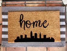 Load image into Gallery viewer, Cleveland skyline home doormat, Cleveland doormat, home doormat, city doormat, housewarming gift
