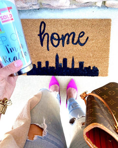 Cleveland skyline home doormat, Cleveland doormat, home doormat, city doormat, housewarming gift