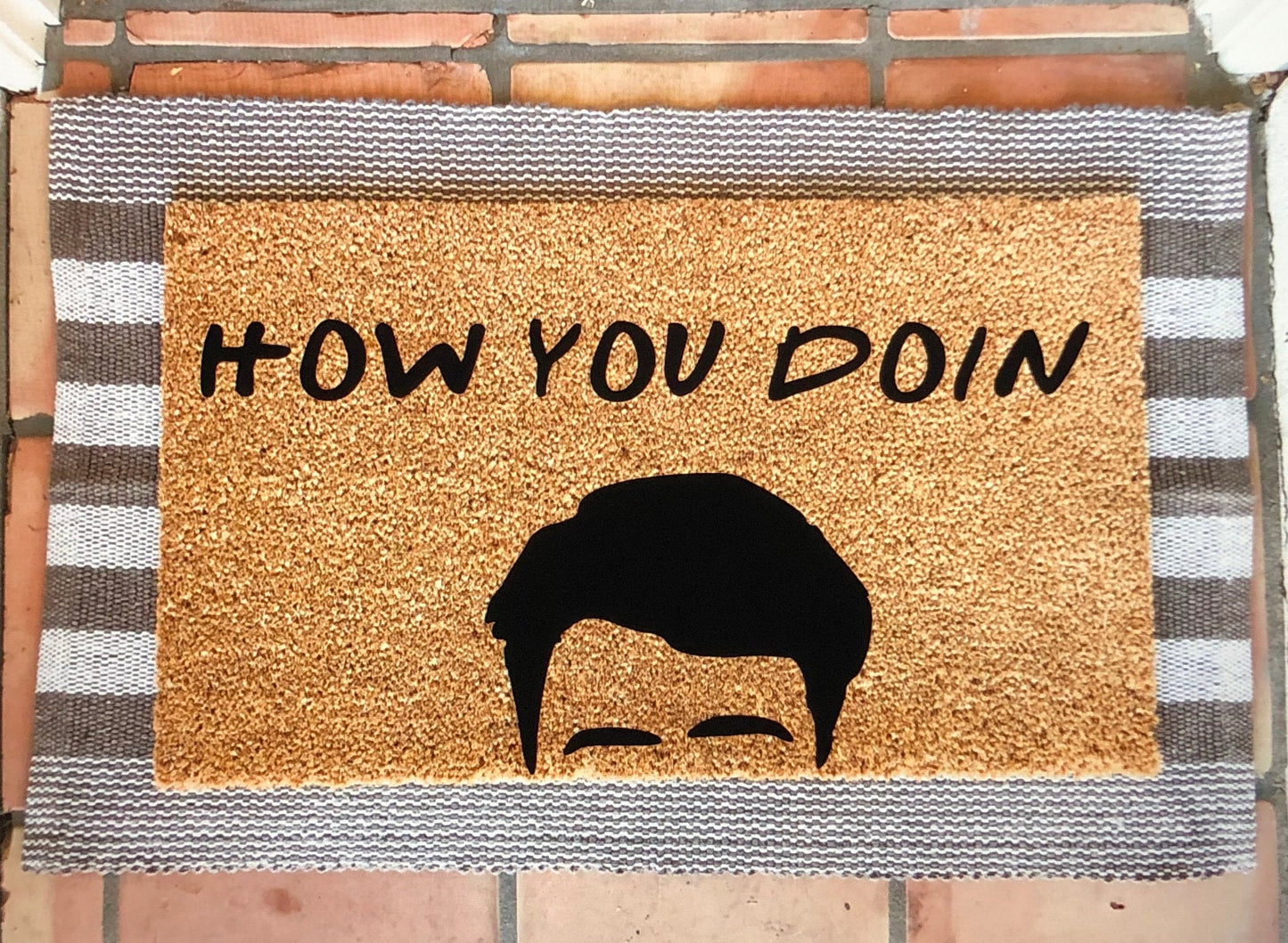 How you doin doormat, joey doormat, friends theme doormat, funny doormat