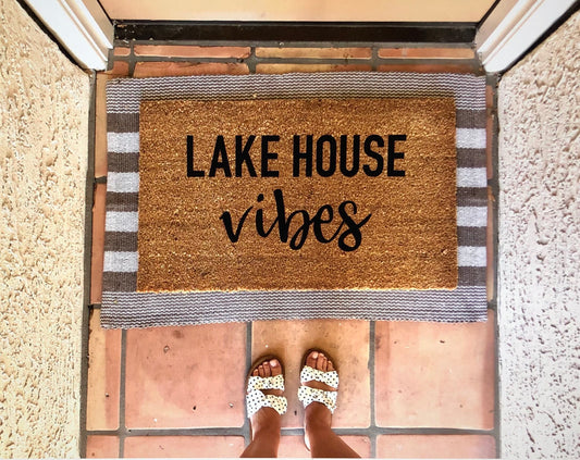 Lake house vibes, lake doormat, cute doormat