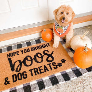 original- Hope you brought boos and dog treats doormat, funny doormat, fall doormat, Halloween doormat, boos and dog treats, cute doormat