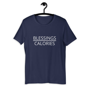 Blessings over calories Short-Sleeve Unisex T-Shirt, Friendsgiving shirt, thanksgiving shirt, punny shirt