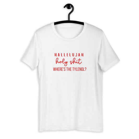 Holy shit where&#39;s the Tylenol Short-Sleeve Unisex T-Shirt, christmas shirt, home alone shirt, punny shirt, holiday shirt