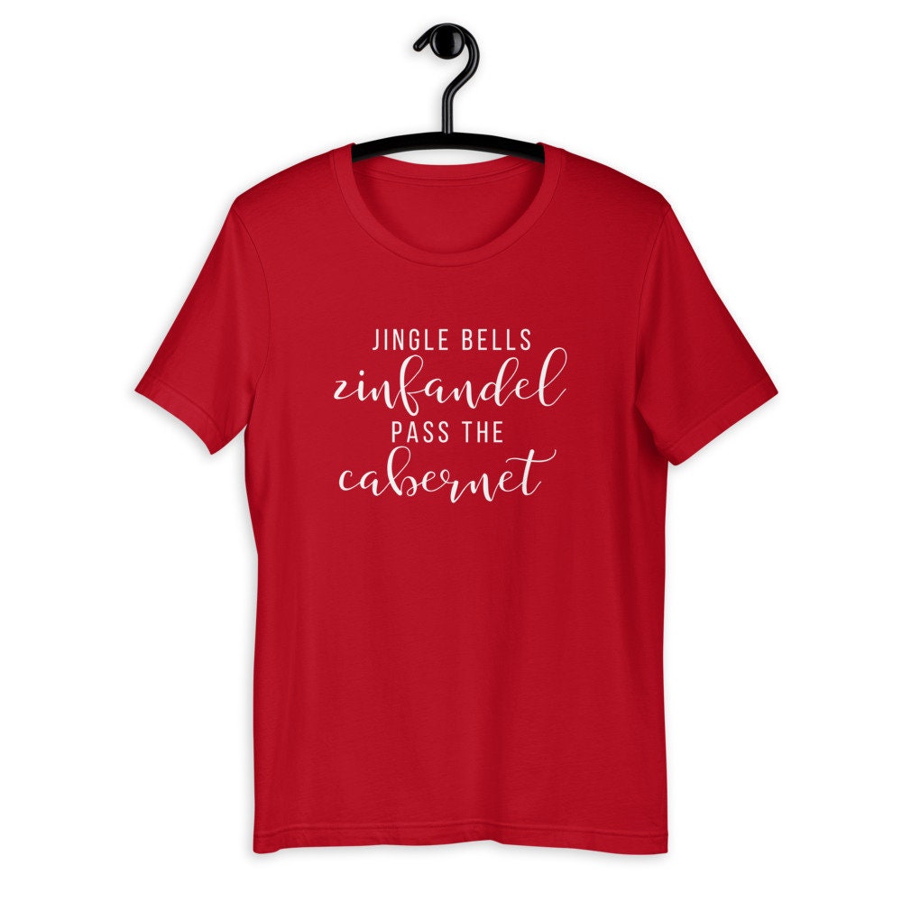 Jingle bells wine Short-Sleeve Unisex T-Shirt, christmas shirt, punny shirt, holiday shirt