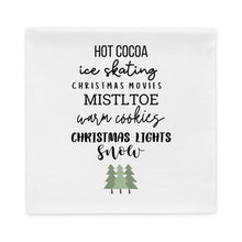 Load image into Gallery viewer, Winter Favorites Pillow Case, christmas pillow, festive pillow, cute pillow, holiday pillow
