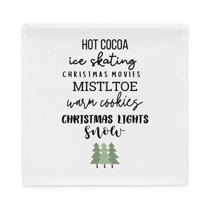 Winter Favorites Pillow Case, christmas pillow, festive pillow, cute pillow, holiday pillow