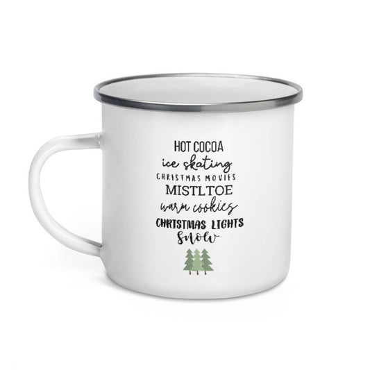 Winter favorites campfire mug, cute mug, festive mug, christmas mug, punny mug, holiday mug