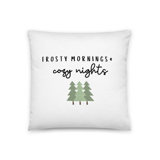 Frosty mornings and cozy nights pillow, cute mug, festive mug, christmas mug, punny mug, holiday mug