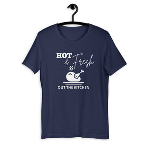 Hot & Fresh out the kitchen Short-Sleeve Unisex T-Shirt, Friendsgiving shirt, thanksgiving shirt, punny shirt