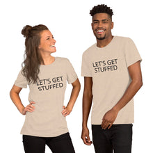 Load image into Gallery viewer, Lets get stuffed Short-Sleeve Unisex T-Shirt, Friendsgiving shirt, thanksgiving shirt, punny shirt
