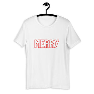 Merry Short-Sleeve Unisex T-Shirt, christmas shirt, home alone shirt, punny shirt, holiday shirt