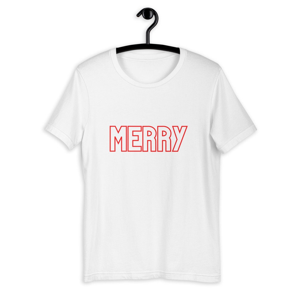 Merry Short-Sleeve Unisex T-Shirt, christmas shirt, home alone shirt, punny shirt, holiday shirt