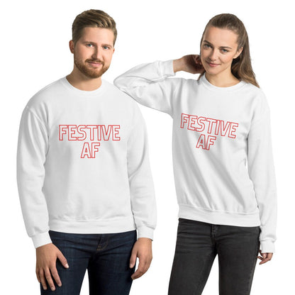 Festive af Unisex Sweatshirt, christmas shirt, punny shirt, holiday shirt
