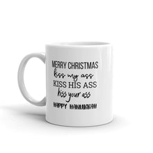Load image into Gallery viewer, Merry christmas happy Hanukkah mug, funny mug, christmas mug, holiday mug, winter mug, christmas vacation
