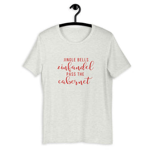 Jingle bells wine shirt Short-Sleeve Unisex T-Shirt, christmas shirt, punny shirt, holiday shirt