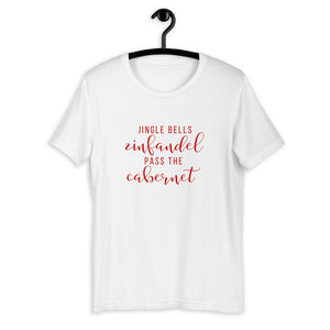 Jingle bells wine shirt Short-Sleeve Unisex T-Shirt, christmas shirt, punny shirt, holiday shirt