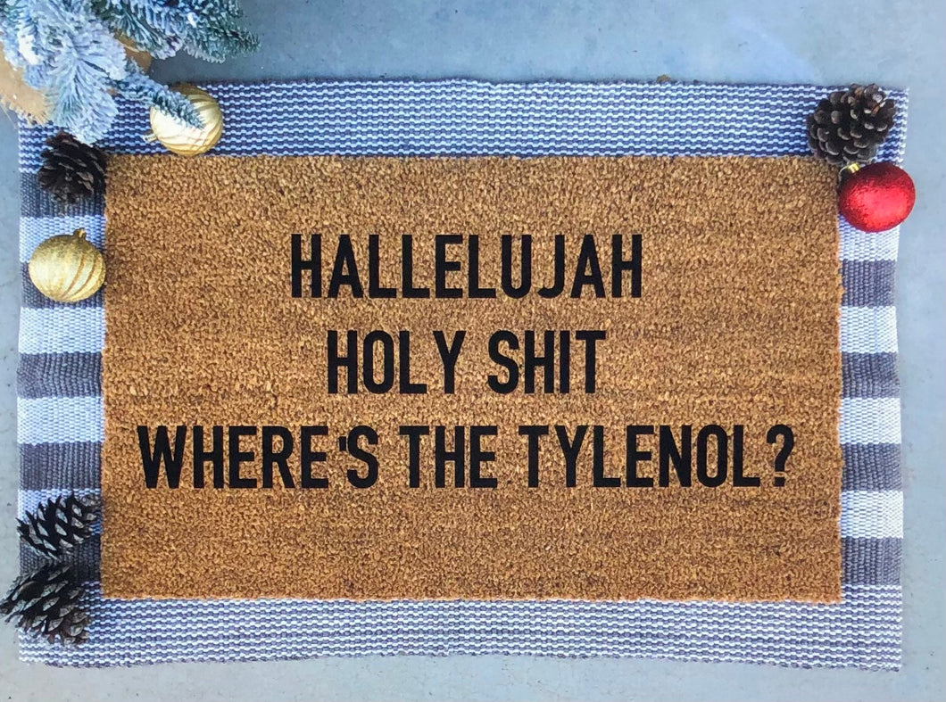 Where’s the Tylenol doormat, funny doormat, Christmas vacation, Christmas doormat