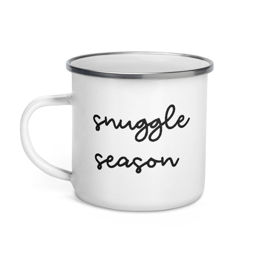 Snuggle season campfire mug, cute mug, festive mug, christmas mug, punny mug, holiday mug