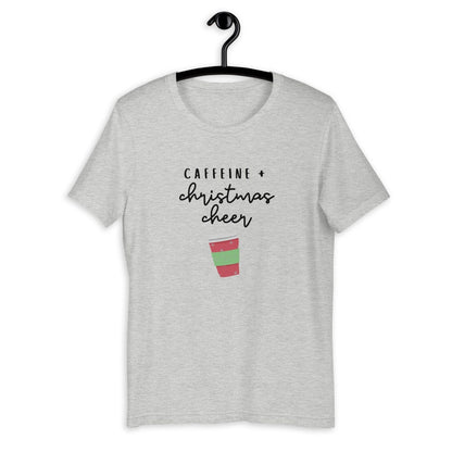 Caffeine and christmas cheer Short-Sleeve Unisex T-Shirt, christmas shirt, punny shirt, holiday shirt
