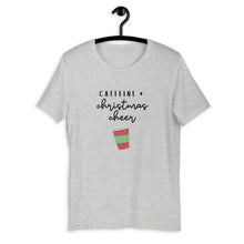 Load image into Gallery viewer, Caffeine and christmas cheer Short-Sleeve Unisex T-Shirt, christmas shirt, punny shirt, holiday shirt
