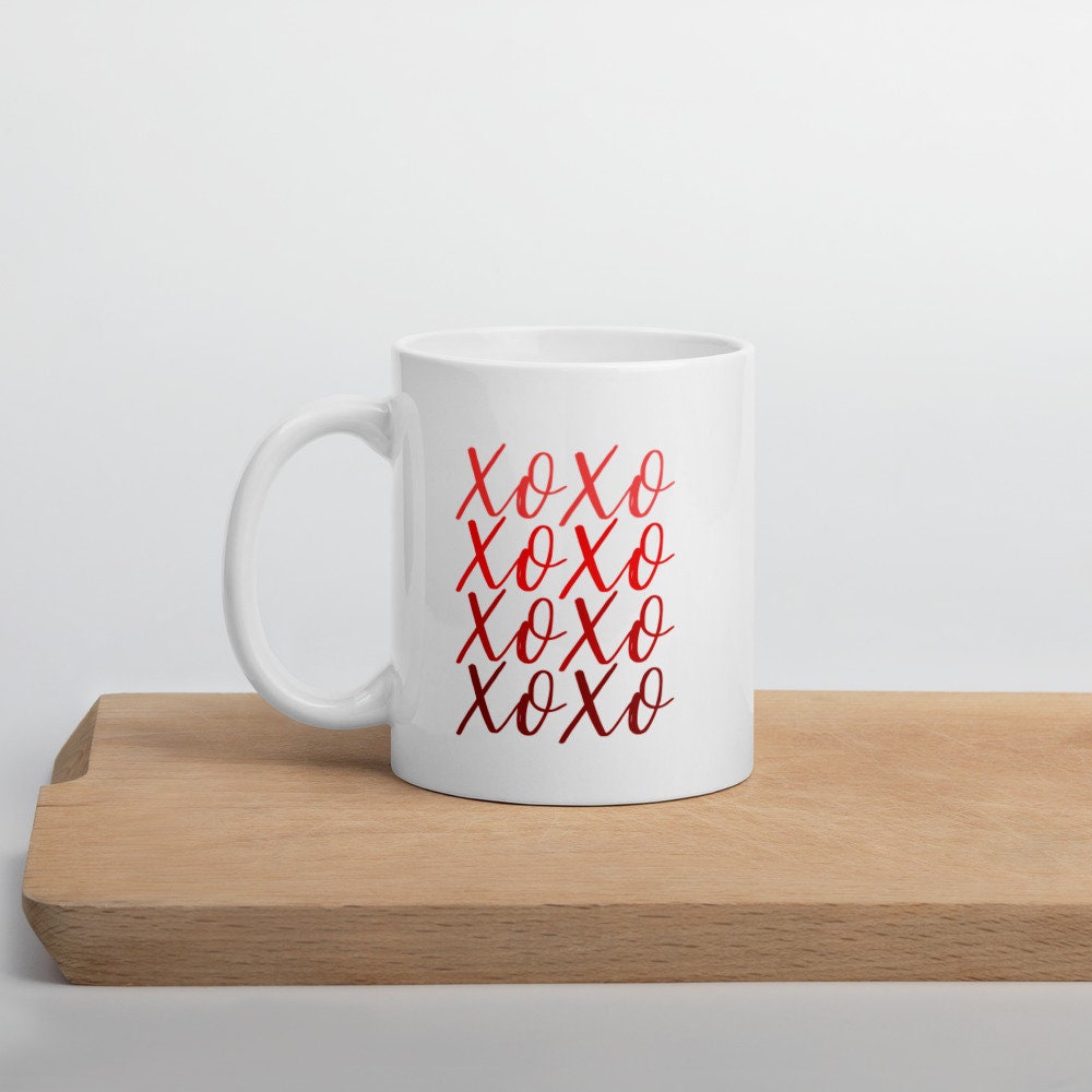 XOXO red Mug, valentines day mug, valentine mug, cute mug