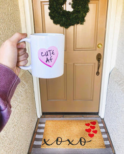 xoxo doormat with/without hearts, valentines day, cute doormat, valentines day mat, valentine, heart doormat, love doormat