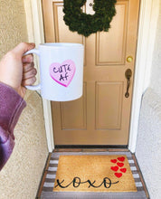 Load image into Gallery viewer, xoxo doormat with/without hearts, valentines day, cute doormat, valentines day mat, valentine, heart doormat, love doormat
