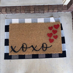 xoxo doormat with/without hearts, valentines day, cute doormat, valentines day mat, valentine, heart doormat, love doormat