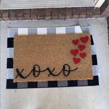 Load image into Gallery viewer, xoxo doormat with/without hearts, valentines day, cute doormat, valentines day mat, valentine, heart doormat, love doormat
