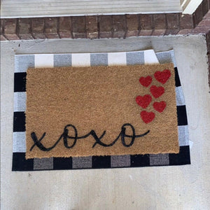 xoxo doormat with/without hearts, valentines day, cute doormat, valentines day mat, valentine, heart doormat, love doormat