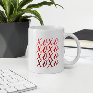 XOXO red Mug, valentines day mug, valentine mug, cute mug