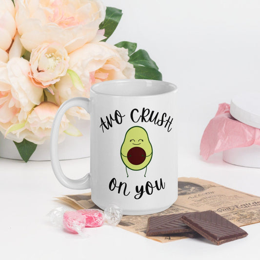 Avo crush on you Mug, valentines day, love mug, love pun, punny mug