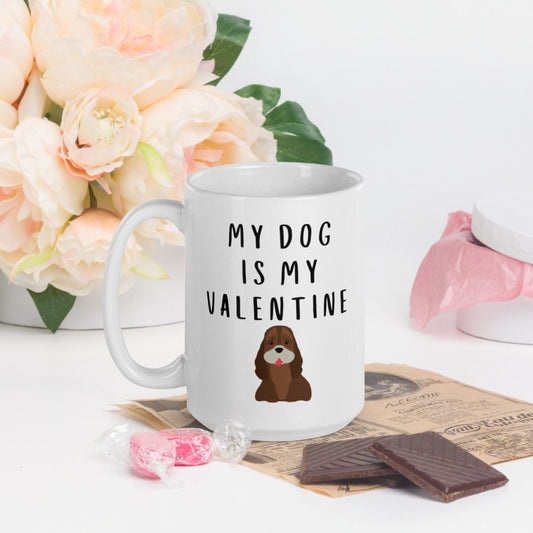 My dog is my valentine Bassett hound Mug, valentines day, galentines, dog mom, dog dad, dog mug