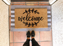 Load image into Gallery viewer, Welcome with vines doormat, cute doormat, funny doormat, spring doormat
