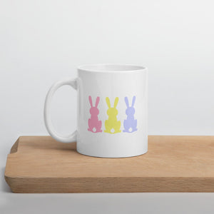 Bunny mug, spring mug, easter mug, happy mug