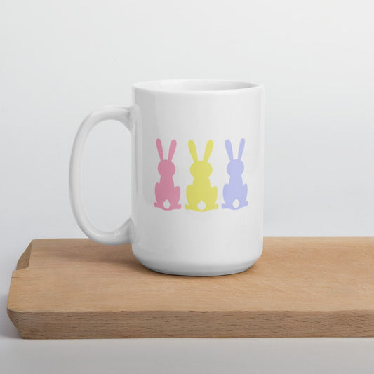 Bunny mug, spring mug, easter mug, happy mug